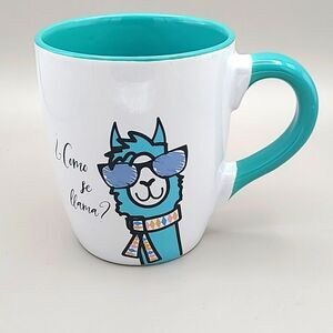 Tara Reed Designs - Como se llama,  Teal & White Oversized Mug